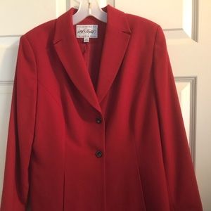 Lord & Taylor Red wool suit